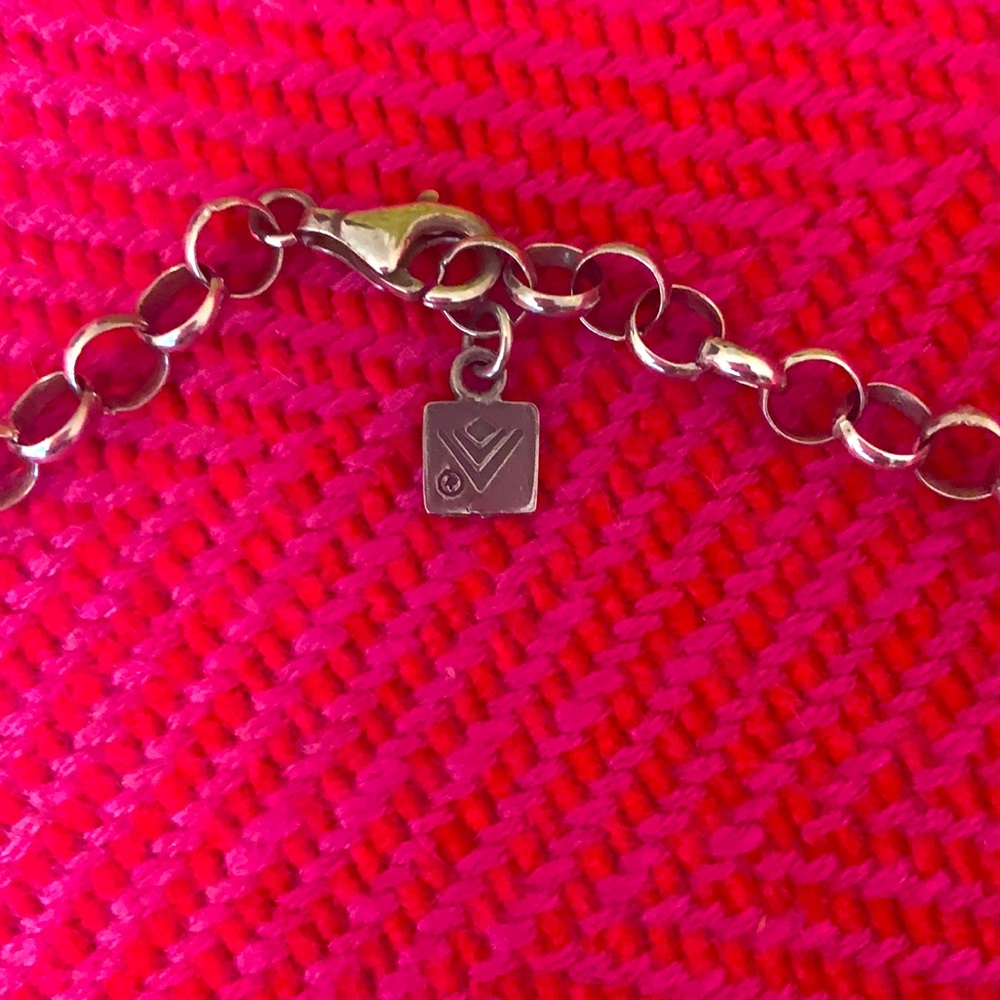 Silpada Sterling silver hammered disk circles on a link chain. 17” - Picture 2 of 3